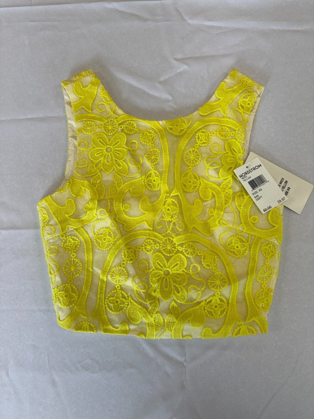 Lucy Paris Neon Embroidered Crop Top Size XS